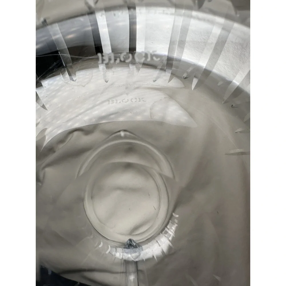 Block Hand Cut Crystal Pitcher 70oz Round‎ Water Juice Decanter Poland
